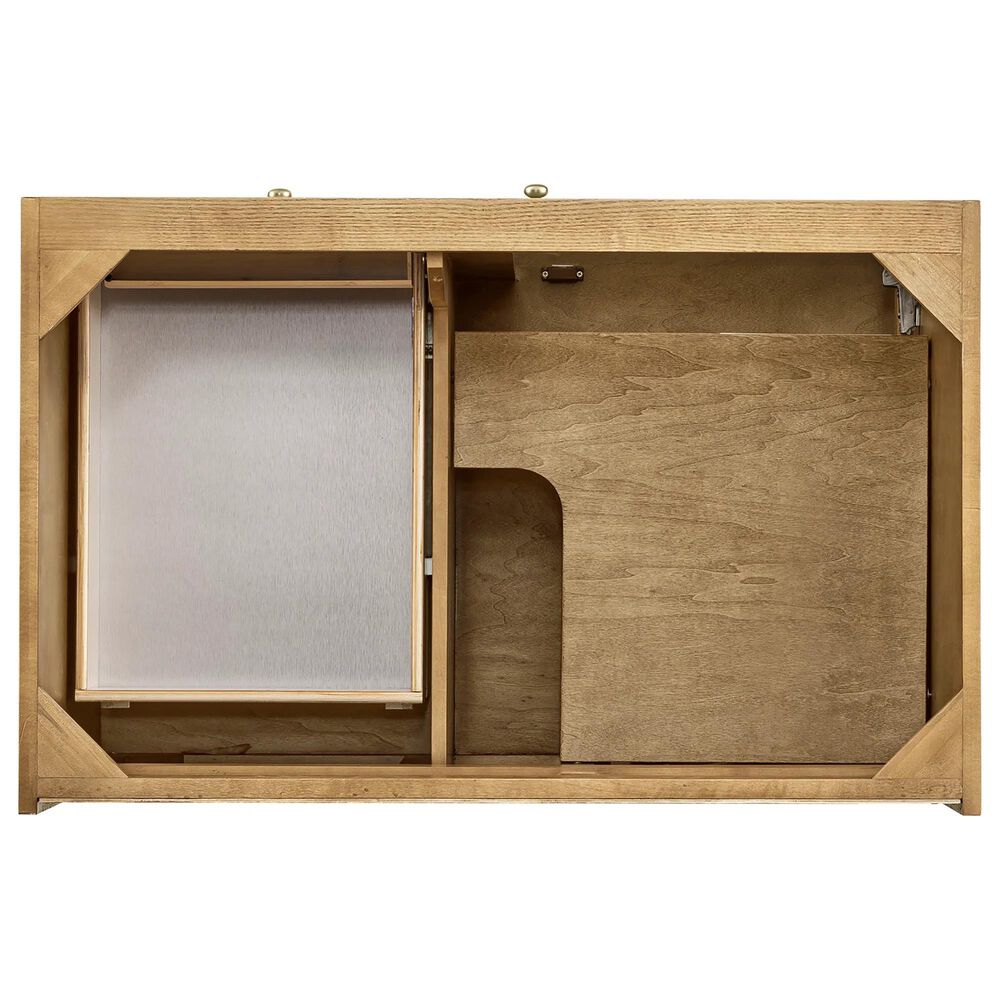 James Martin Vanities Laurent 36" Single Bathroom Vanity in Light Natural Oak with 3 cm White Zeus Quartz Top and Rectangular Sink, , large