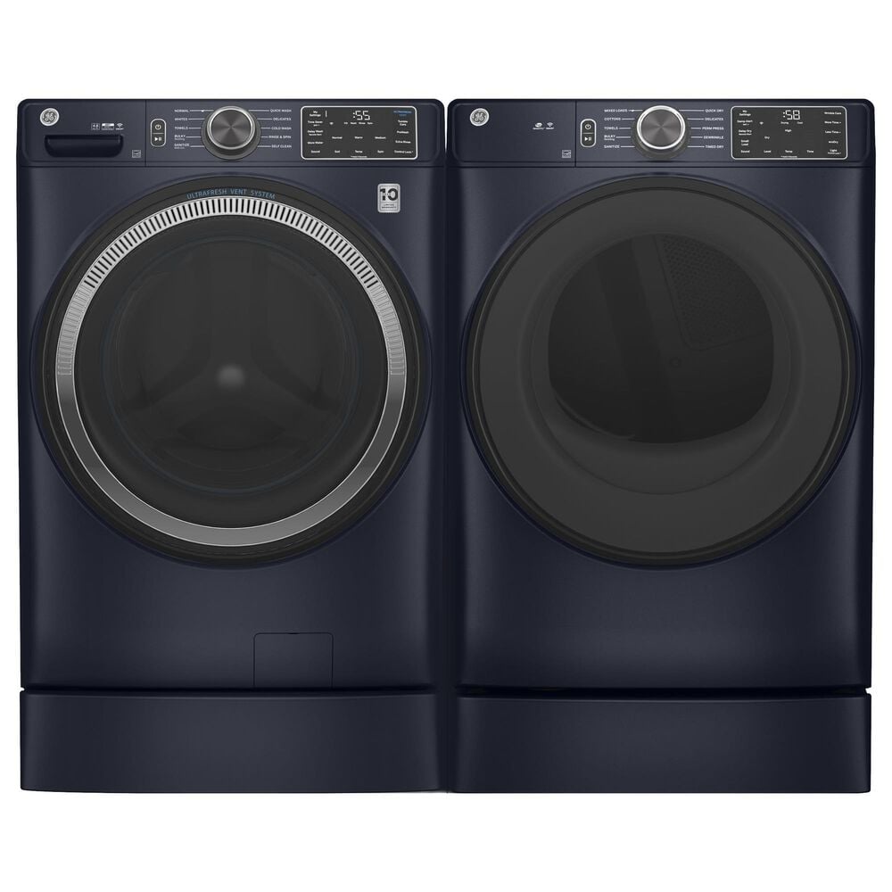 GE Appliances 4.8 Cu. Ft. Front Load Washer and 7.8 Cu. Ft. Gas Dryer Laundry Pair in Sapphire Blue, , large