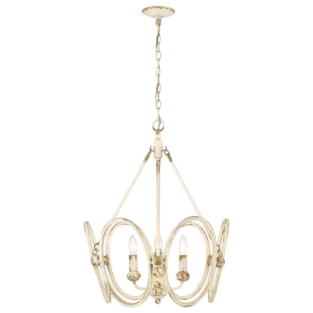 Golden Lighting Sabrina 3-Light Pendant in Antique Ivory, , large