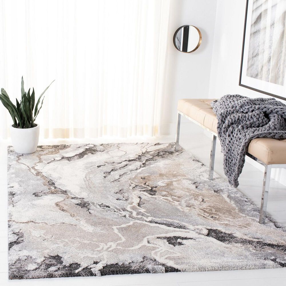 Safavieh Cyrus Shag CYR121G 6&#39;7&quot; x 9&#39;2&quot; Grey and Beige Area Rug, , large