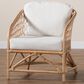 Baxton Studio Patsy Rattan Arm Chair in White, , large