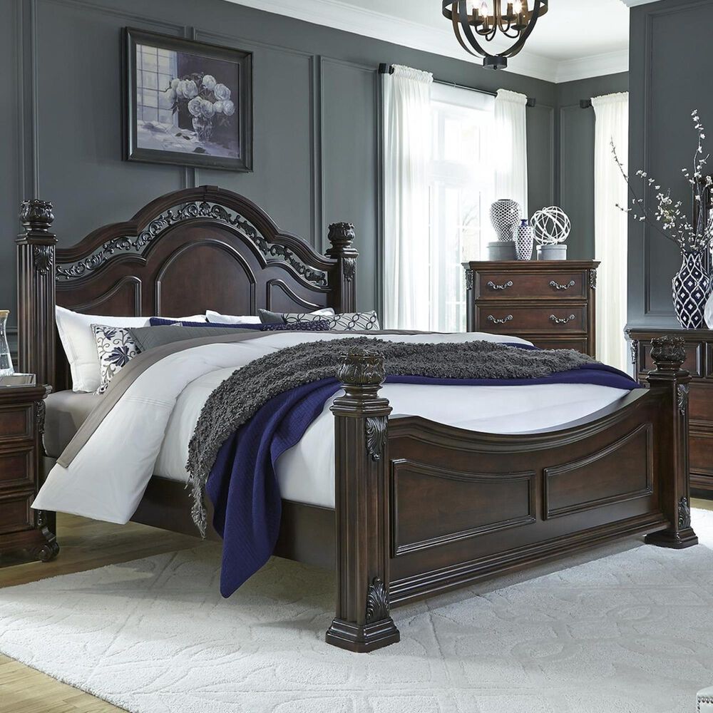 Belle Furnishings Messina Estates King Poster Bed in Cognac, , large