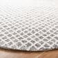 Safavieh Micro-Loop MLP353F 5" Round Gray and Ivory Area Rug, , large