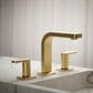 Kohler Parallel Widespread Bathroom Sink Faucet in Vibrant Brushed Moderne Brass, , large