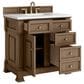 James Martin Vanities Brookfield 36" Single Bathroom Vanity in Pecan with 3 cm White Zeus Quartz Top and Rectangular Sink, , large