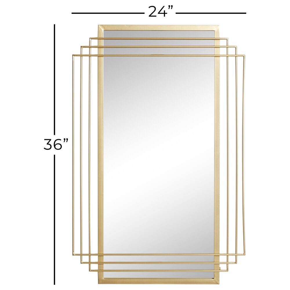 CosmoLiving by Cosmopolitan 24&quot; x 36&quot; Wall Mirror in Shiny Gold, , large