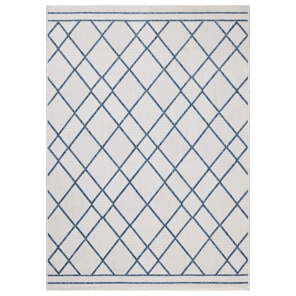 Loloi Easton Ivory and Denim 2"3" x 3"9" Indoor/Outdoor Area Rug, , large