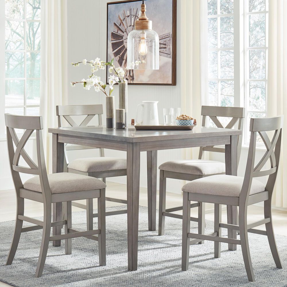 Signature Design by Ashley Parellen 5-Piece Counter Table Set in Gray, , large
