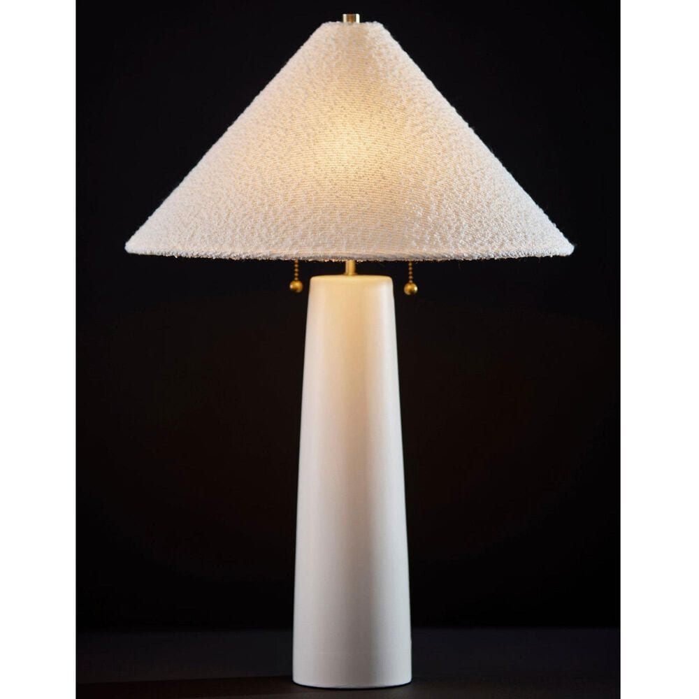 Adesso Waylon Table Lamp in White and Antique Brass, , large