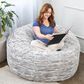 Jaxx Metro Sac 5" Bean Bag Chair in Silver Fox, , large