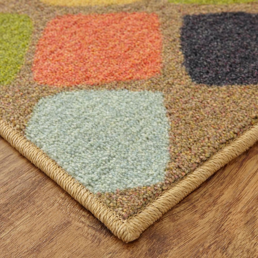 Karastan Prismatic 5&#39; x 8&#39; Blue, Green, Gray and Yellow Kids Area Rug, , large