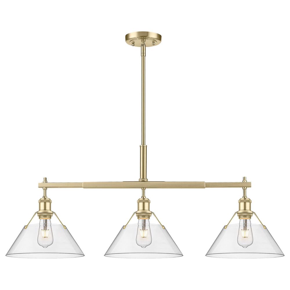 Golden Lighting Orwell 3-Light Linear Pendant with Clear Glass Shade in Brushed Champagne Bronze, , large