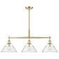 Golden Lighting Orwell 3-Light Linear Pendant with Clear Glass Shade in Brushed Champagne Bronze, , large