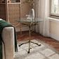 Furniture of America Lalia Side Table with Tempered Glass Top and Tree Branch Base in Matte Gold, , large