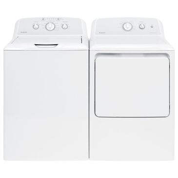 Hotpoint 3.8 Cu. Ft. Top Load Washer and 6.2 Cu. Ft. Gas Dryer Laundry Pair in White, , large