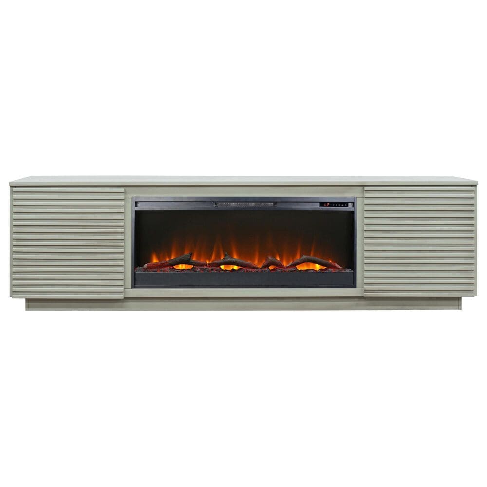 Legends Home Stardust 86" Fireplace Console with Fireplace Insert in Sandstone, , large