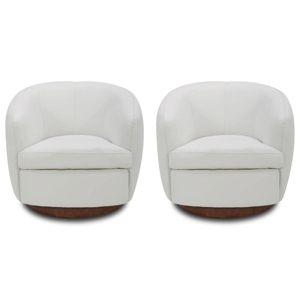 Kuka Home Swivel Accent Chair in Baja White (Set of 2), , large