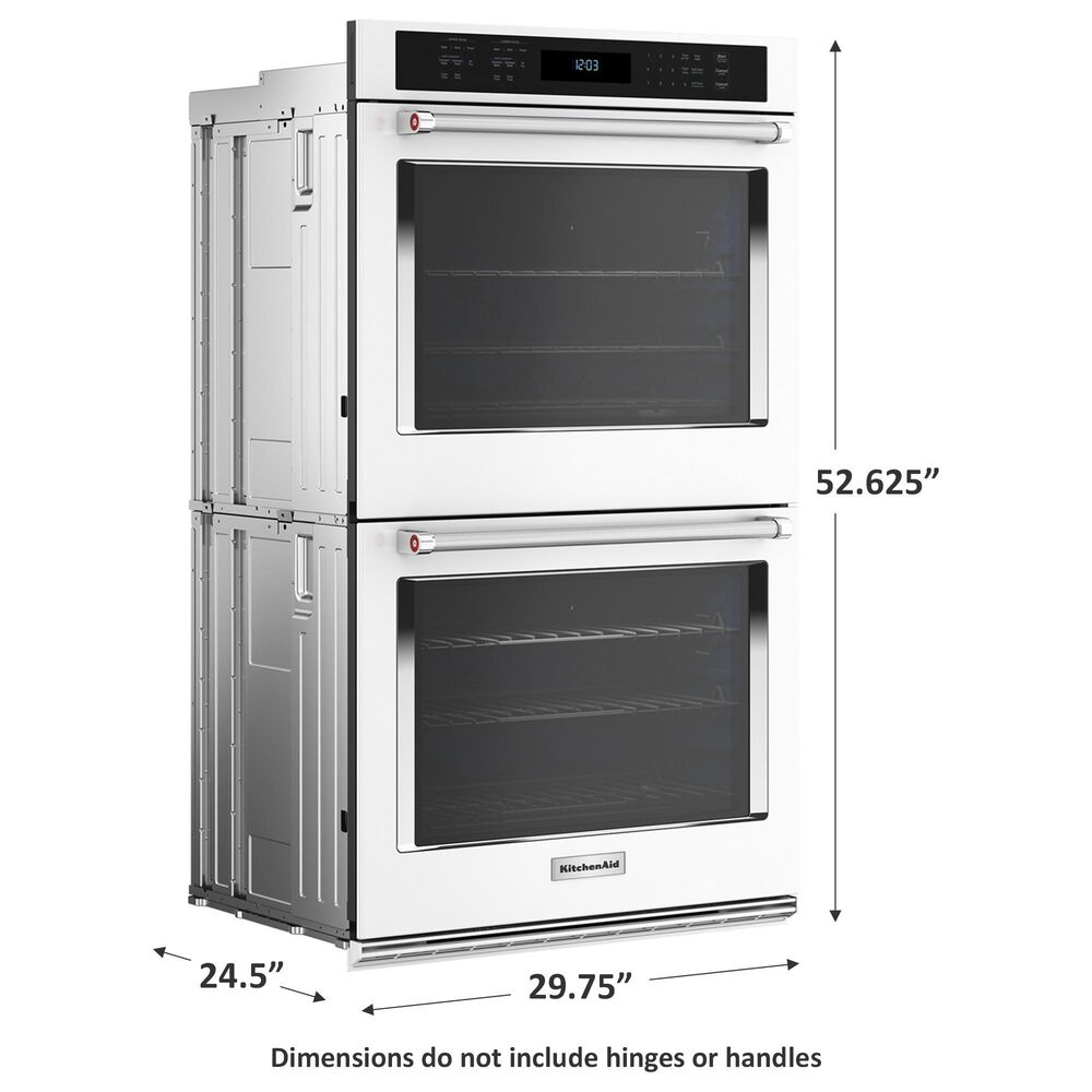 KitchenAid 30&quot; Double Electric Wall Oven with Air Fry Mode in White, , large