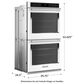 KitchenAid 30" Double Electric Wall Oven with Air Fry Mode in White, , large