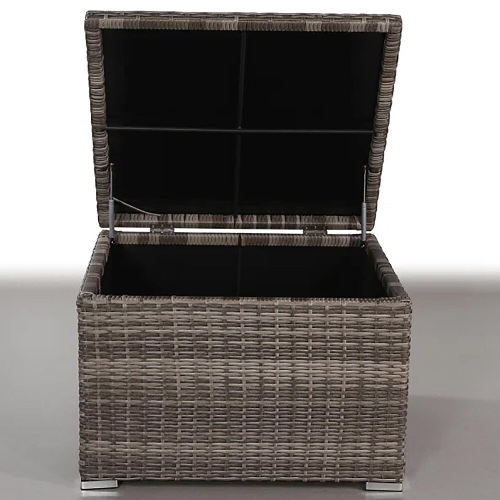 Hearth and Haven Outdoor Storage End Table with Lift-Top Lid in Gray, , large