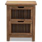 Baxton Studio Clement 2-Drawer End Table in Medium Oak, , large
