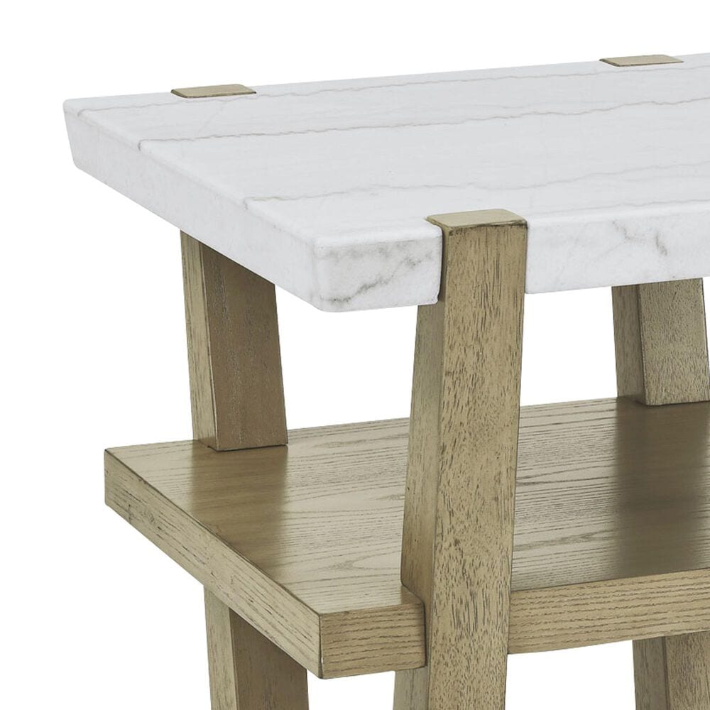 Steve Silver Perth End Table in White and Weathered Sand, , large