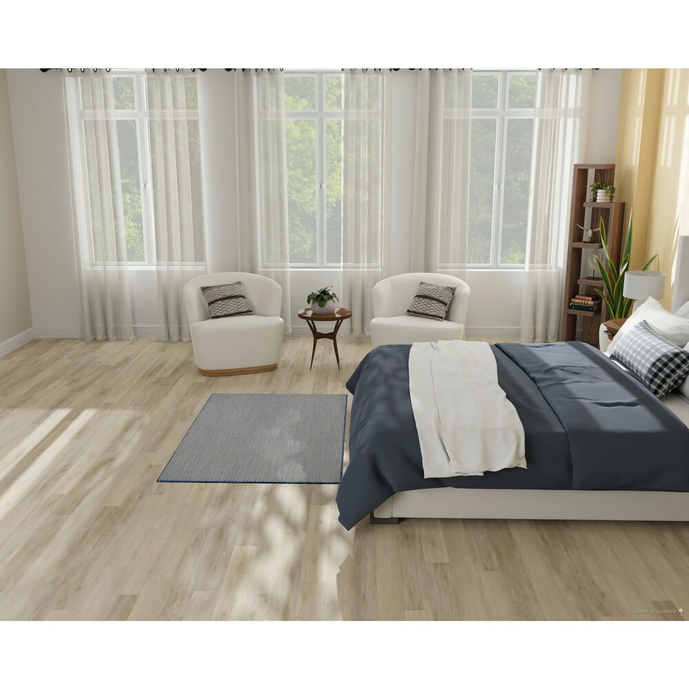 Nourison Courtyard Ivory and Blue 3&#39; x 5&#39; Indoor/Outdoor Area Rug, , large