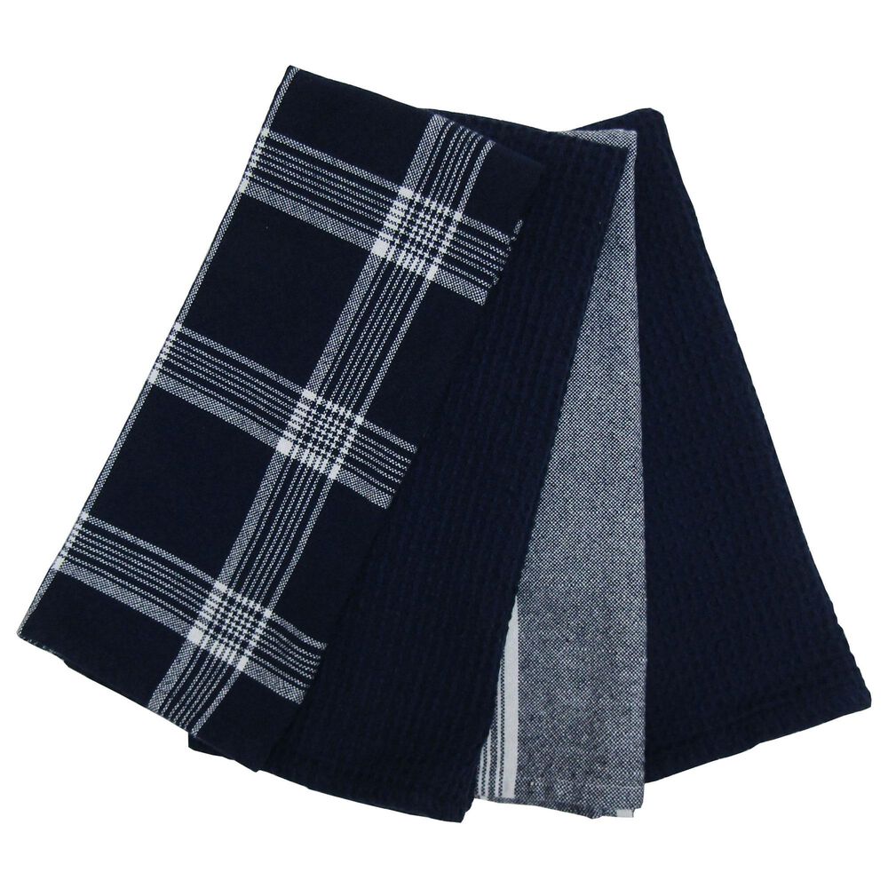 Willow & Hem Nantucket Kitchen Towel in Navy (Set of 4), , large