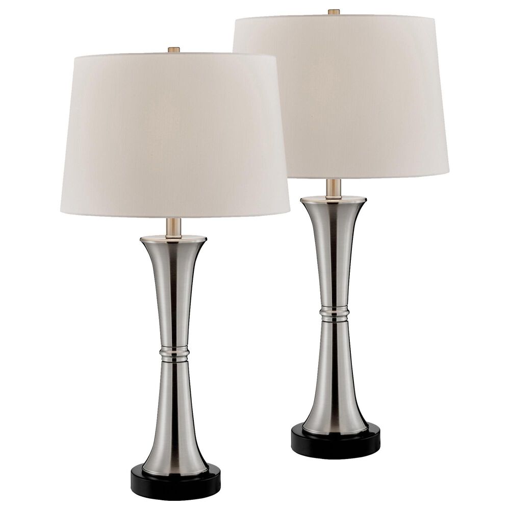 Lite Source Gavino 2-Piece Table Lamp in Brushed Nickel and Black, , large