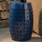 Hearth and Haven Lilac Outdoor Metal Side Table with Cylindrical Design in Dark Blue, , large
