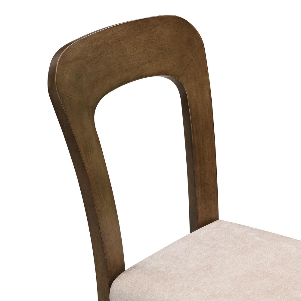 Hearth and Haven Upholstered Side Chair with Beige Cushion in Light Brown &#40;Set of 2&#41;, , large
