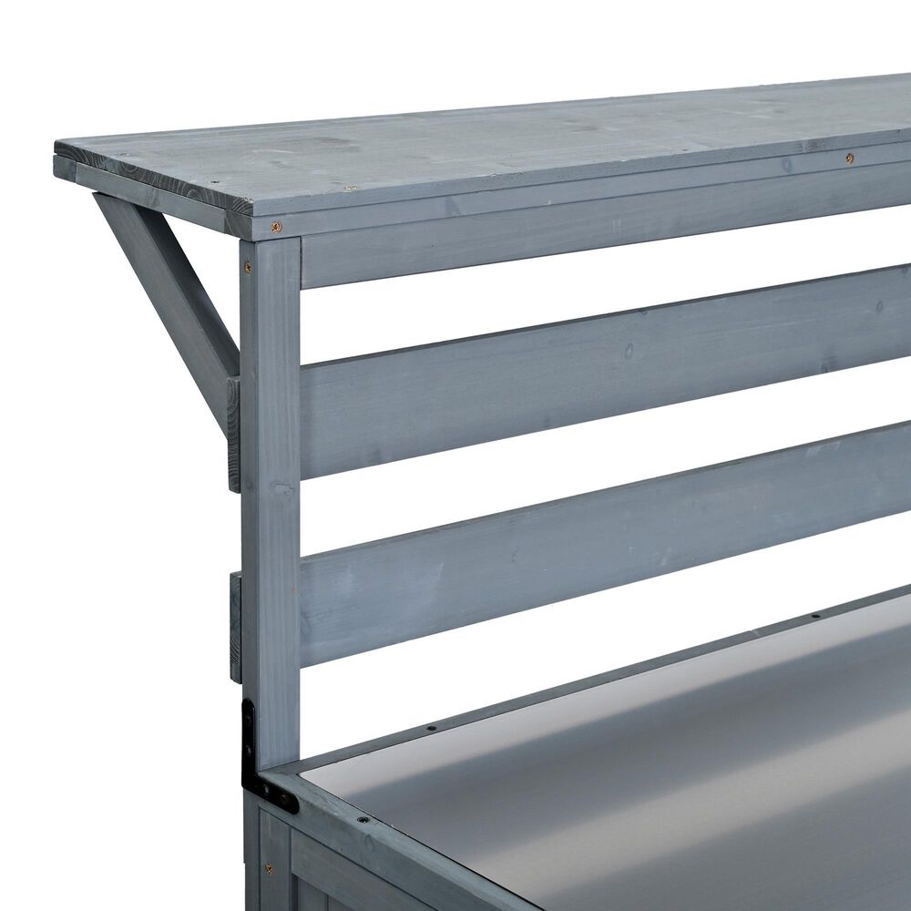 HOMLUX 62.3'' Outdoor Kitchen Island in Gray, , large