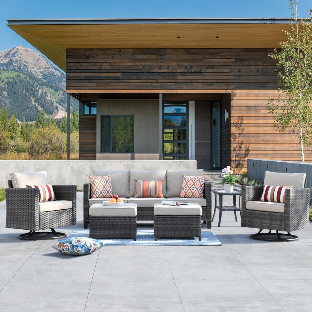 HOMLUX 6-Piece Patio Conversation Set in Beige, , large