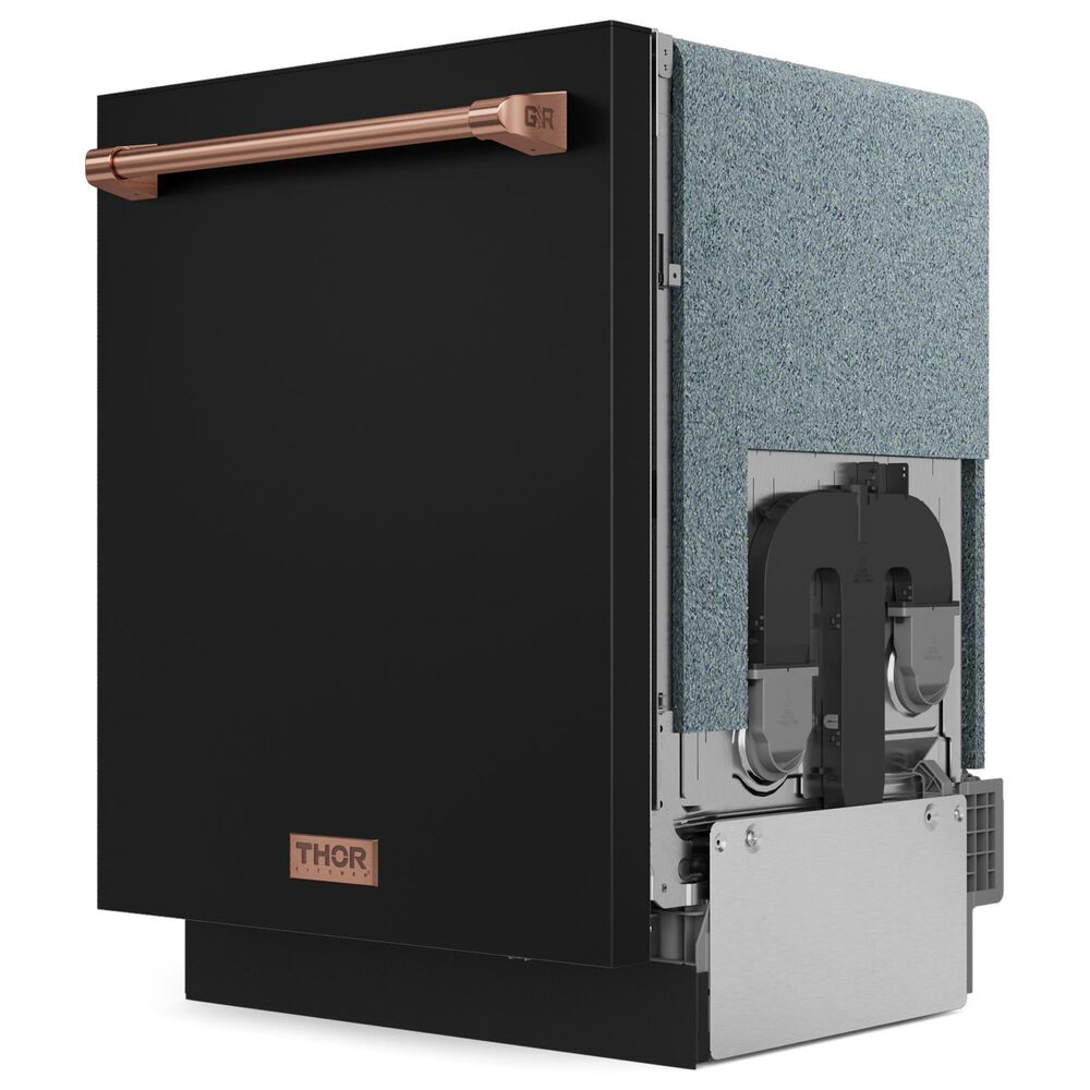 THOR KITCHEN Gordon Ramsay 24&quot; Built-In Dishwasher with Rose Gold Handle Kit in Matte Black, , large