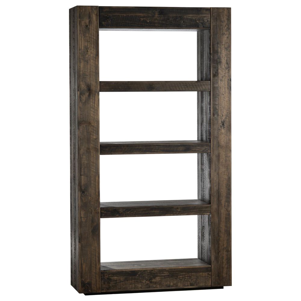 Crestview Collection Aspen 4-Shelf Etagere Bookcase in Stained Brown, , large