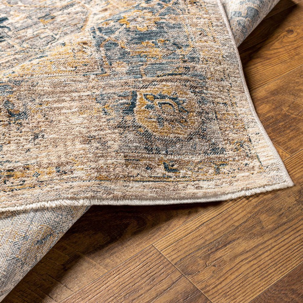 Surya Aspendos 2&#39;7&quot; x 7&#39;3&quot; Denim, Ice Blue, Taupe, Cream, Light Beige and Mustard Runner, , large