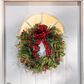 The Gerson Company 24" Holiday Pine Wreath with Berries, Bow in Green, Red and Black, , large