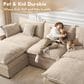 HOMLUX 107.87" Ultra-Comfort Chenille Sectional Sofa in Camel, , large
