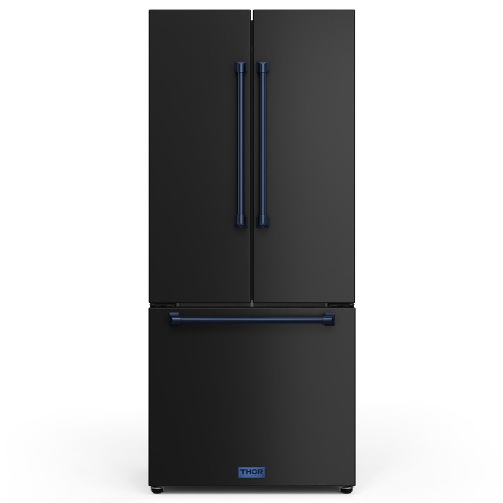 THOR KITCHEN 3-Piece Kitchen Package with 17.5 Cu. Ft. French-Door Refrigerator in Black and Navy Blue, , large