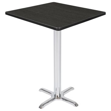 Regency Global Sourcing Cain 30" Adjustable Square Table with X-Base in Ash Grey and Chrome - Table Only, , large