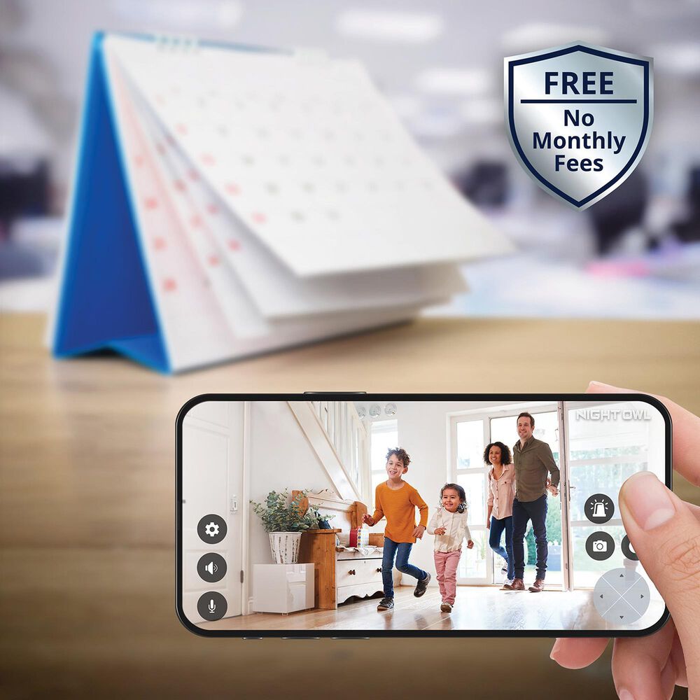 Night Owl Expandable Wi-Fi Security Hub with 3 Wire Free 2K Deterrence Cameras in White, , large