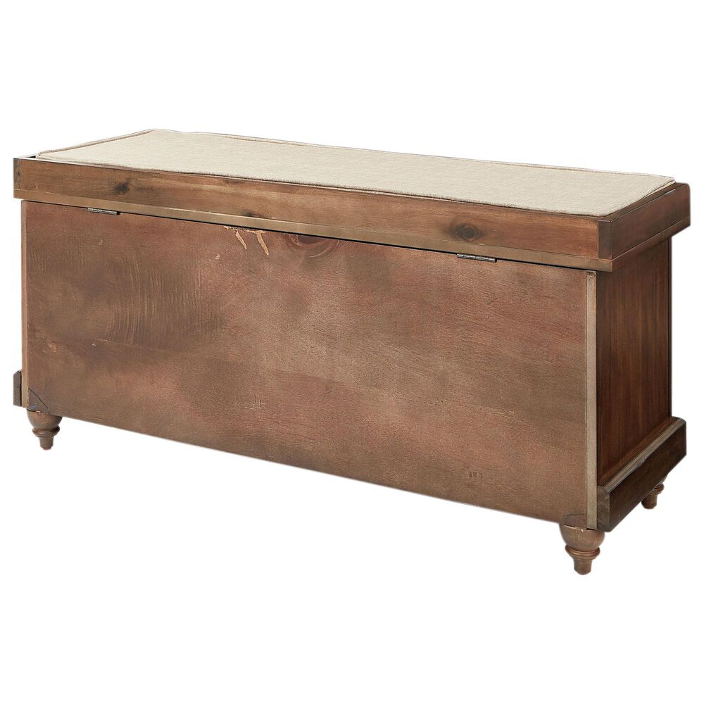 OSP Home Dover Storage Bench in Distressed Brown, , large