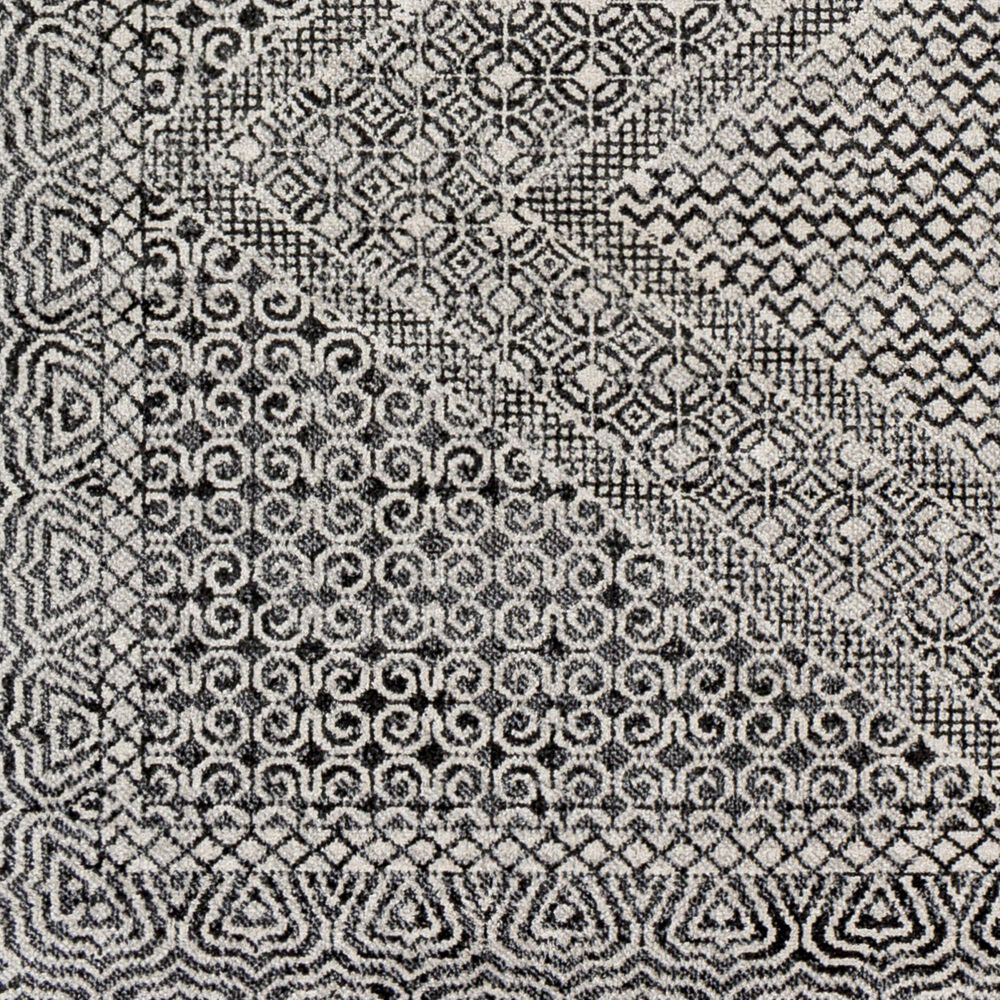 Surya Lavadora LVR-2342 2&#39;7&quot; x 7&#39;3&quot; Black, Gray and Light Gray Runner, , large