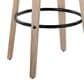 LumiSource Grotto Swivel Bar Stool with White Faux Leather Upholstery in Whitewashed Wood and Black (Set of 2), , large