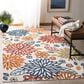 Safavieh Cabana CBN833A 6" x 9" Creme and Red Indoor/Outdoor Area Performance Rug, , large
