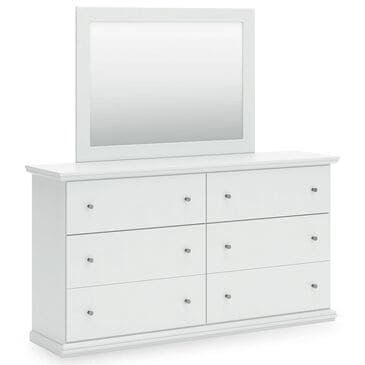 Ashley Bostwick Shoals 6-Drawer Dresser and Mirror in White, , large