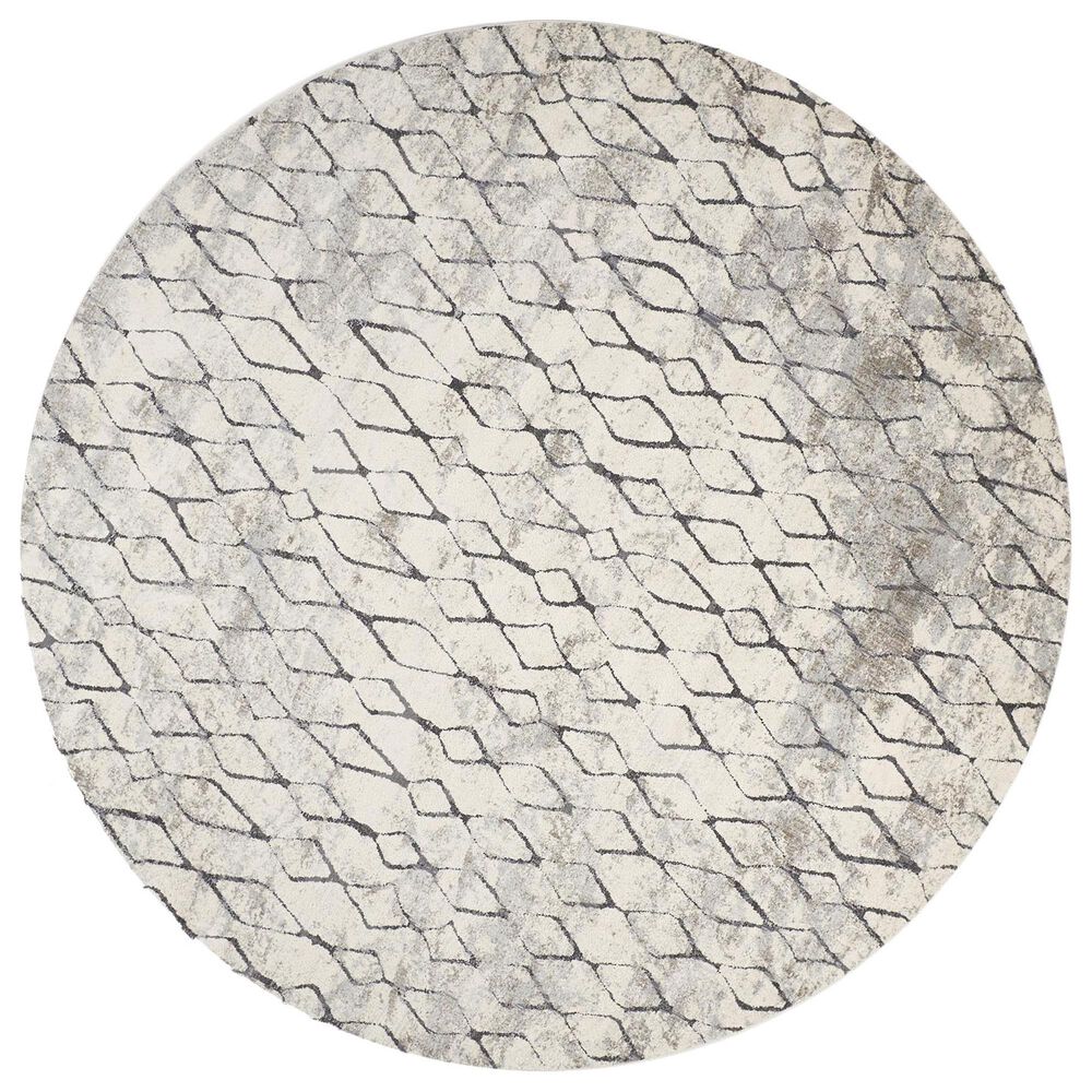 Feizy Kano 8"9" Round Sand and Charcoal Area Rug, , large