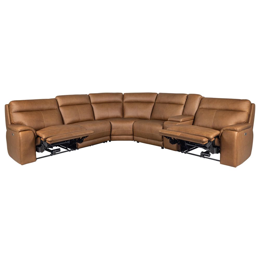 Simon Li 6-Piece Leather Power Reclining Sectional, , large