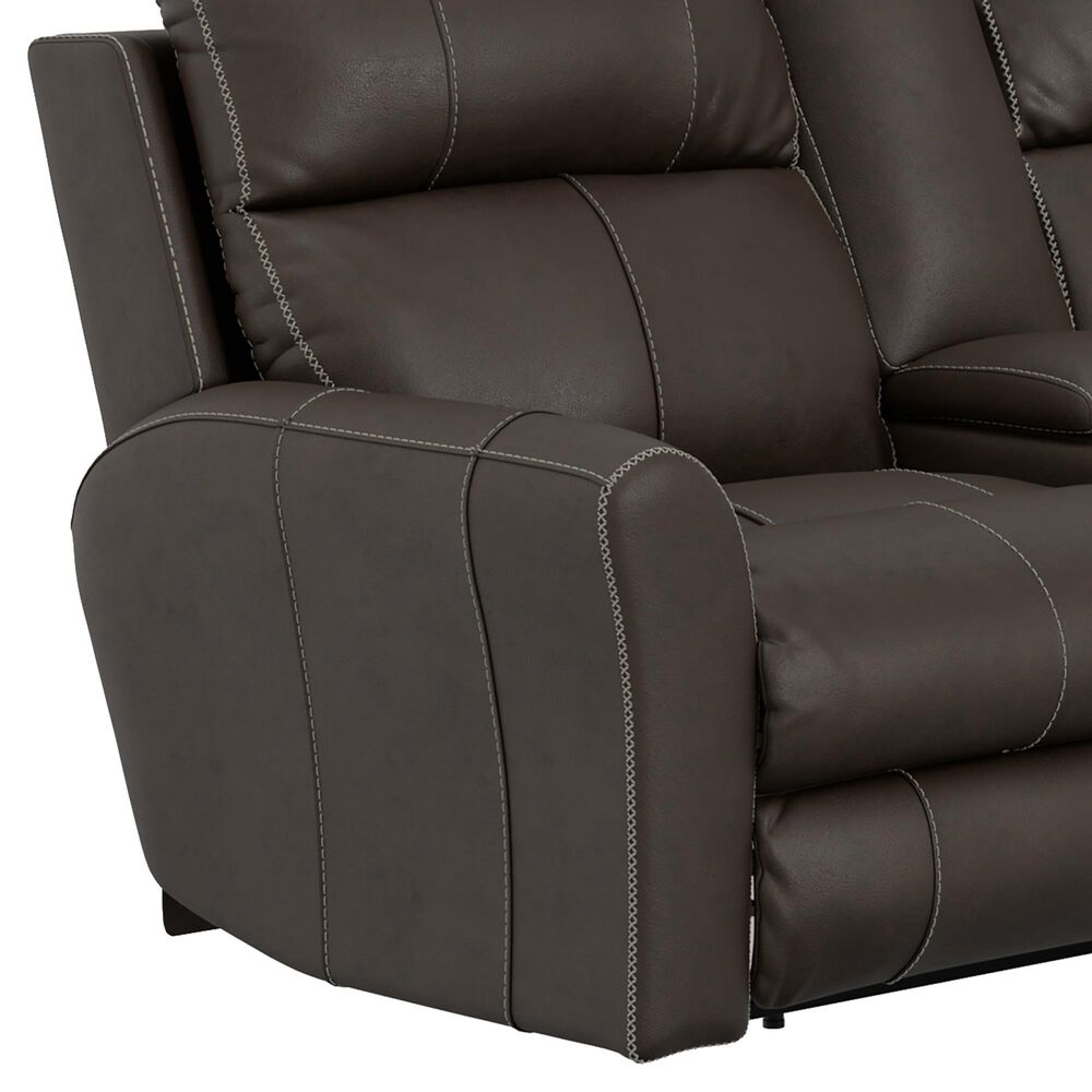 Catnapper Fredda Power Reclining Console Loveseat with Power Headrests in Coffee, , large