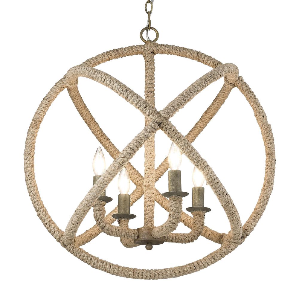 Golden Lighting Marina 4-Light Chandelier in Burnished Chestnut, , large